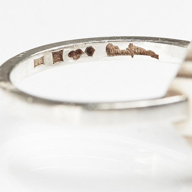 Wiwen Nilsson, a sterling and facet cut rock crystal ring, Lund, Sweden, 1950.