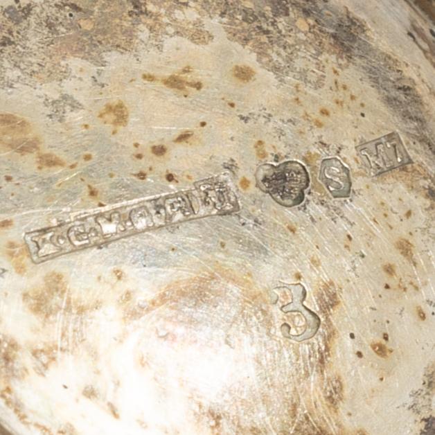 Bägare, 9 st, silver, KG Markströms, Uppsala 1905-1918.