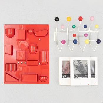 A 'Hang it all' coat hanger, an 'Uten Silo' storage system and 'Algues' room divider, Vitra.