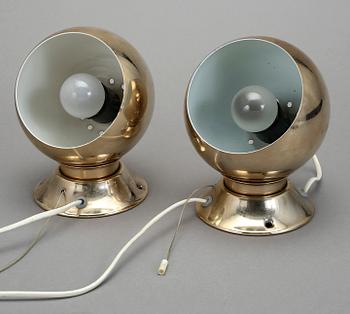 VÄGGLAMPOR, 2 st, Abo, Danmark, 1900-talets andra hälft.