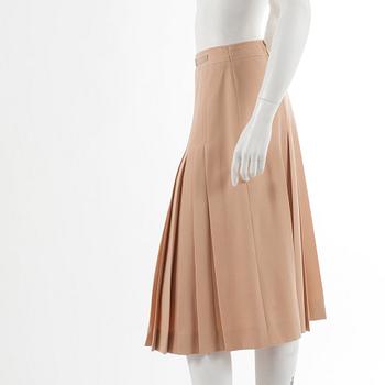 CÉLINE, a beige wool skirt. French size 40.