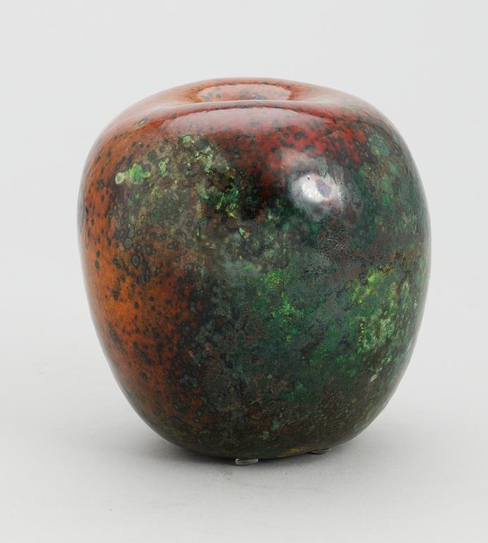 A Hans Hedberg faience apple, Biot, France.