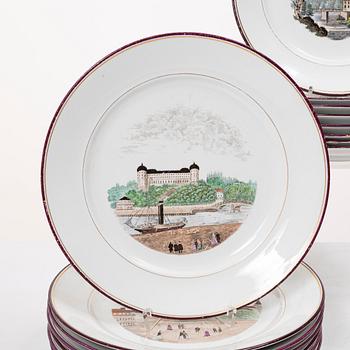 Rörstrand, Tallrikar, 22 st, 1800-tal.