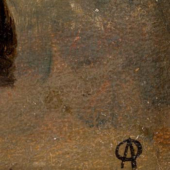 OLOF ARBORELIUS, olja på pannå, monogramsign.