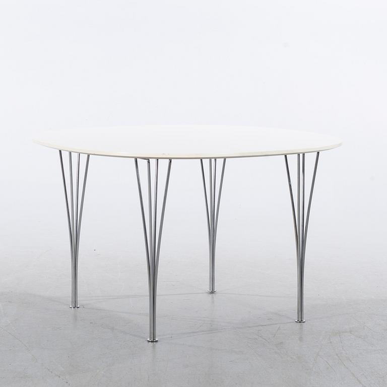 PIET HEIN & BRUNO MATHSSON, bord, "Supercirkel" Fritz Hansen, Danmark. En extra uppsättning bordsben medföljer.