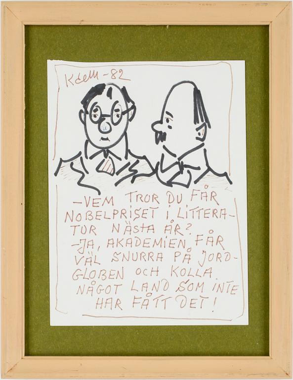 ERIK (KAR DE MUMMA) ZETTERSTRÖM,  4 st, teckningar, sign o en dat -82.