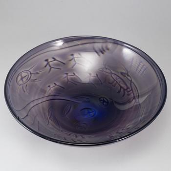 JAN-ERIK RITZMAN, a unique glass bowl, Transjö, Sweden 1986.