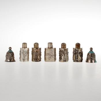 STRÖARE, 7, silver, Kina, 1900-talets första hälft. Total vikt ca 218 g.
