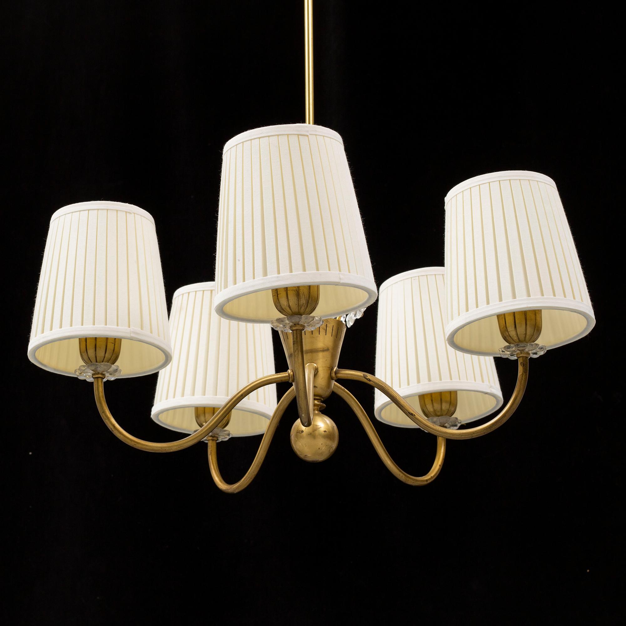 A brass Swedish Modern ceiling lights, 1940's/50's.