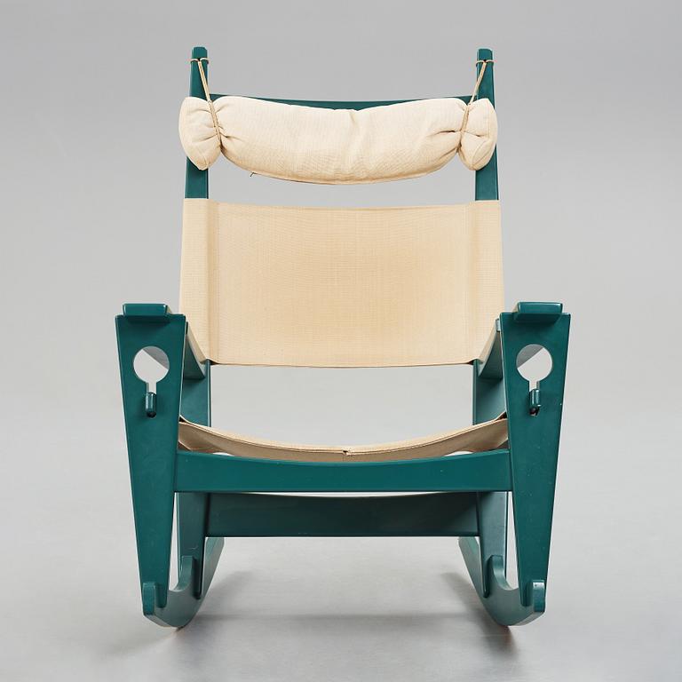 HANS J WEGNER, a "GE673" "The Keyhole", prototype rocking chair in a special colour, Getama, Denmark, 1970's.
