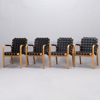 ALVAR AALTO, four late-20th-century '45' armchairs for Artek.