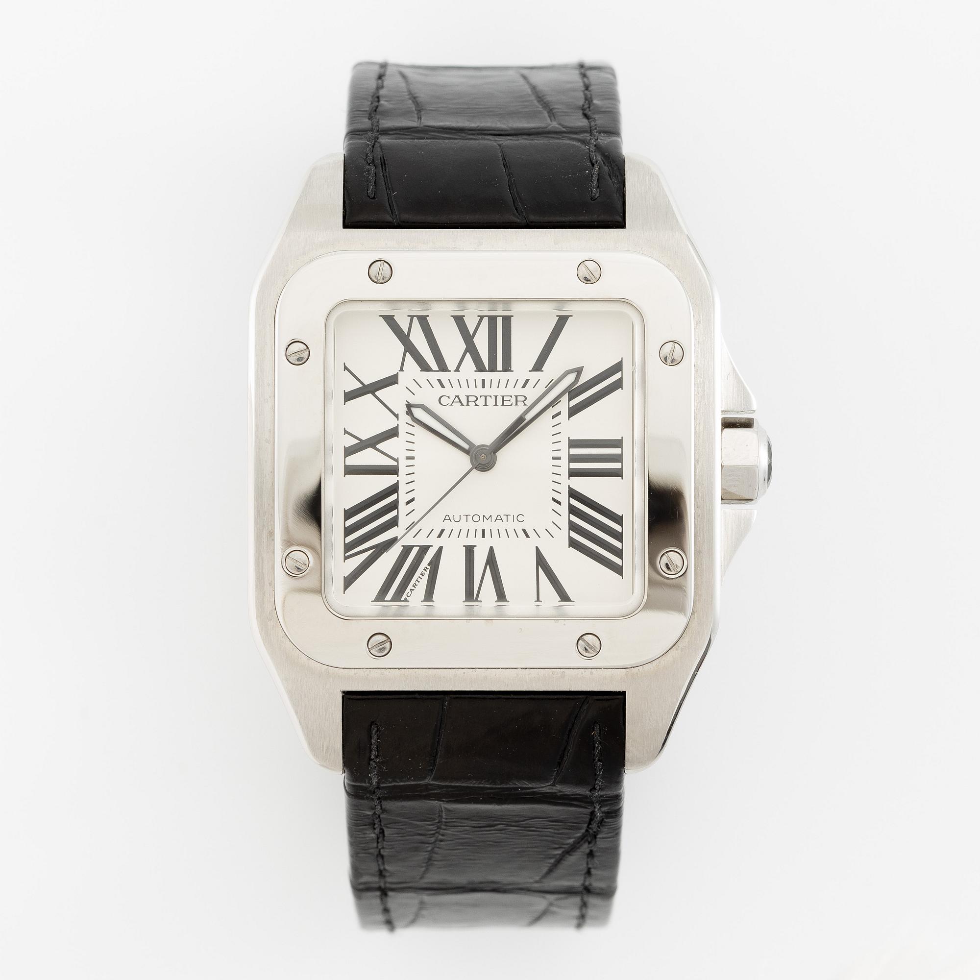 Cartier, Santos 100, wristwatch, 41.3 x 51.1 mm.