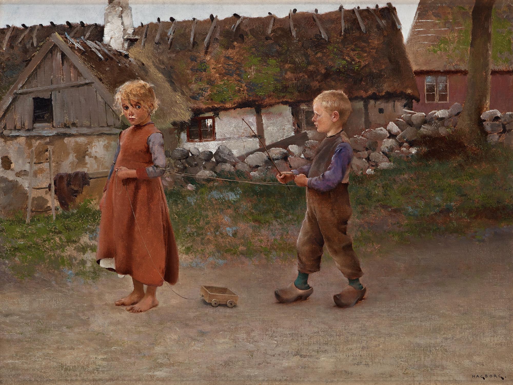 August Hagborg, Children playing.