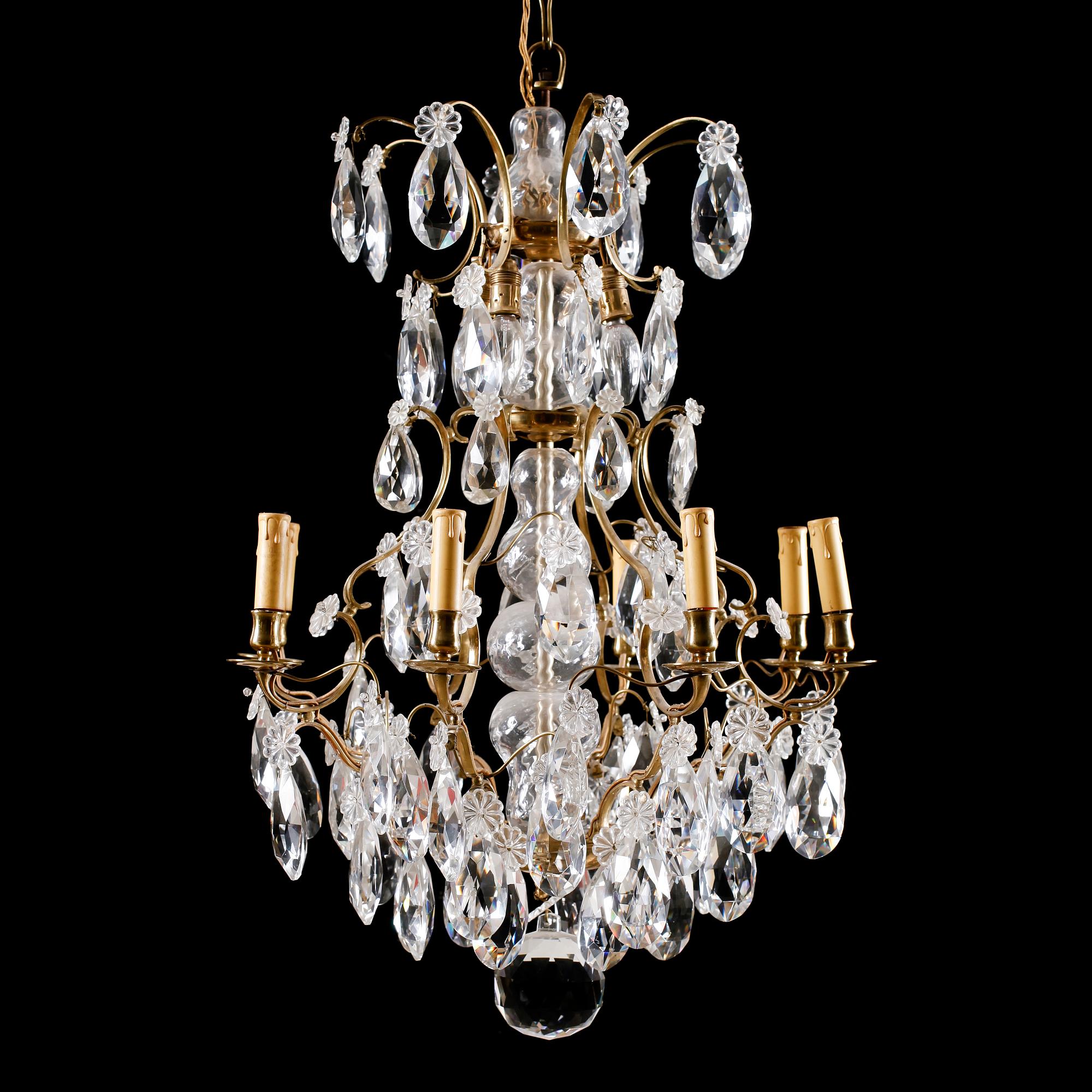 LJUSKRONA, barockstil, 1900-talets första hälft. Höjd ca 90 cm.