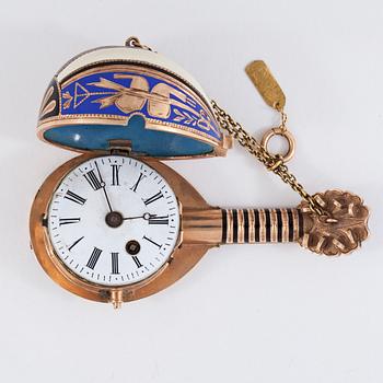 A gold verge pocket watch, hanhart, Wienna, early 19th century.