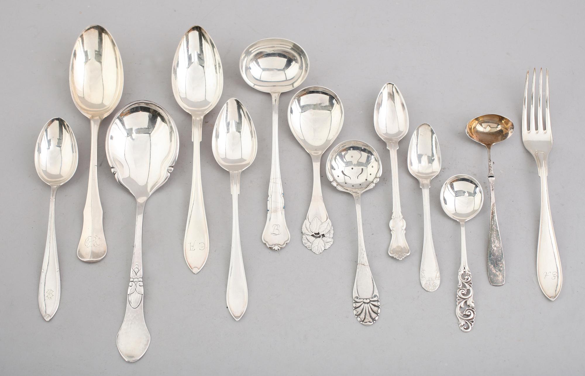 BESTICK, 24 delar, silver, 1900-tal. Vikt ca 815 gram.