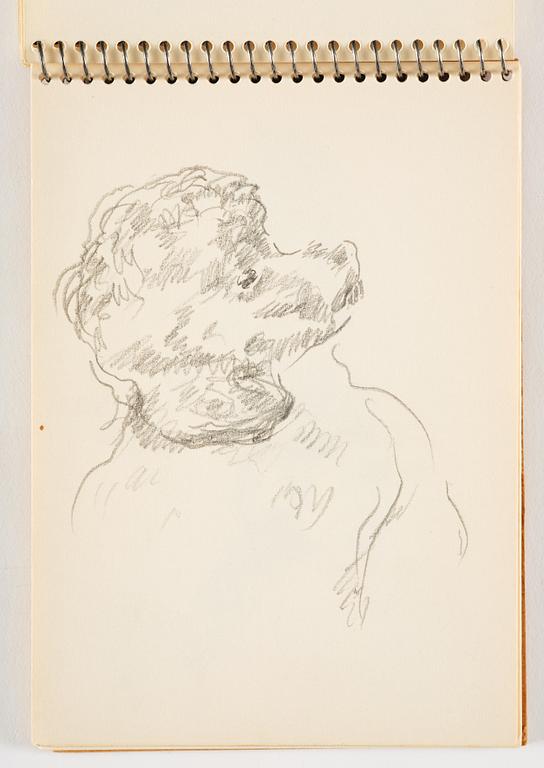 Lotte Laserstein, 1 skissblock med ca 14 teckningar varav 1 signerad.