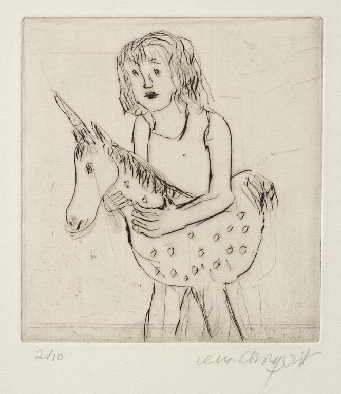 Lena Cronqvist, "Flicka med enhörning (2016)".