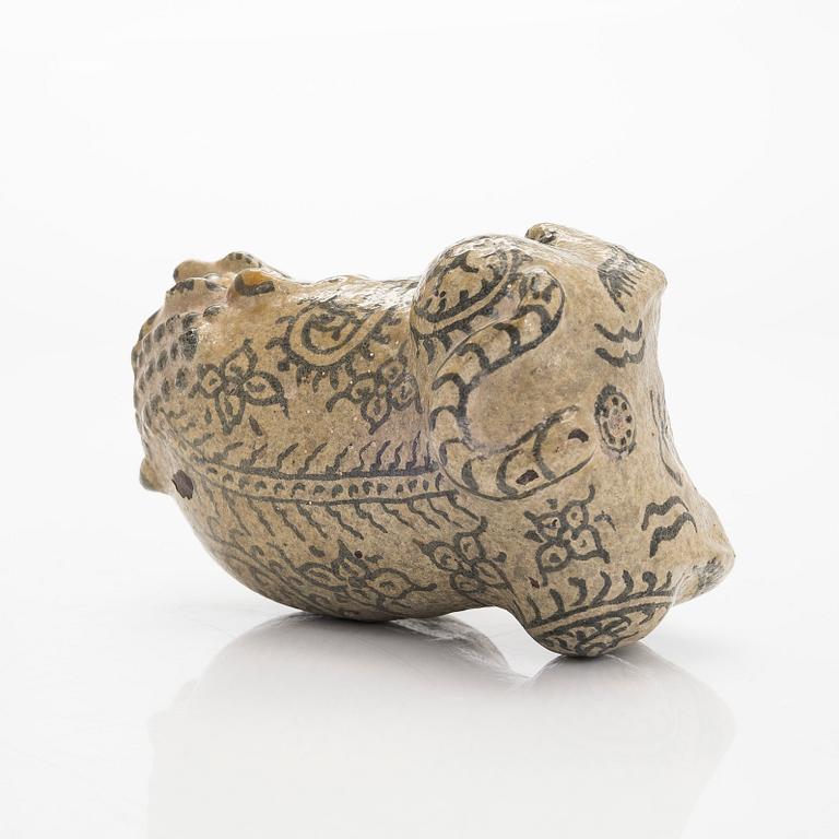 A ceramic animal figure, possibly Sawankhalok, Thailand 16th/17th century.