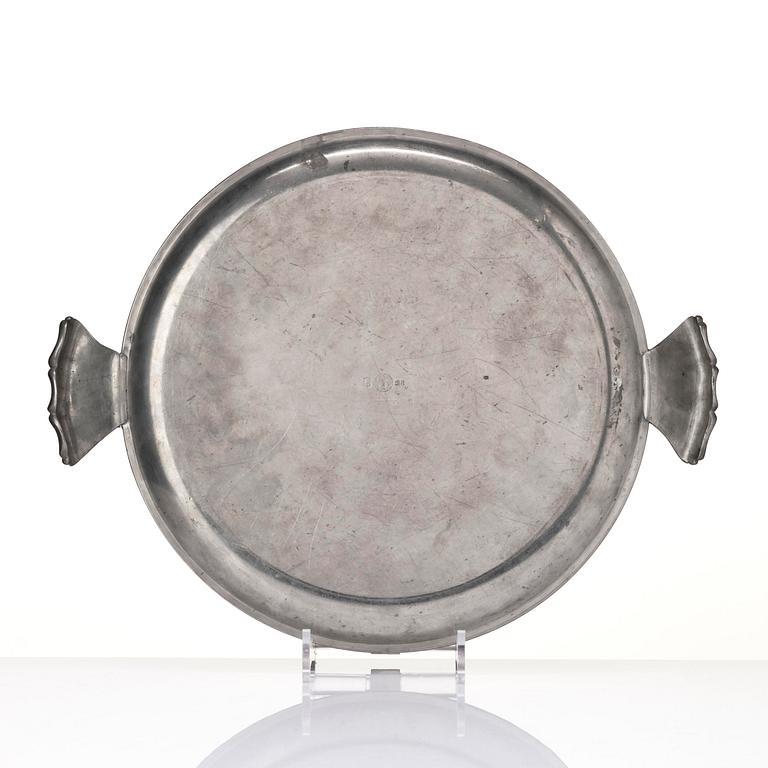 Firma Svenskt Tenn, a pewter tray, Stockholm, 1928.