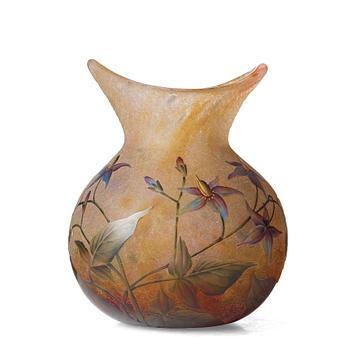 29. DAUM, an Art Nouveau enamel painted vase, Nancy, France ca 1900.