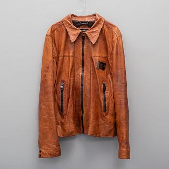 DOLCE & GABBANA, leather jacket, size 56.