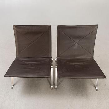 Poul Kjaerholm, a pair of 'PK22' easy chairs, Fritz Hansen, Denmark.