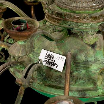 LARS STOCKS, chandelier / sculpture, signed and dated 1979 on label.