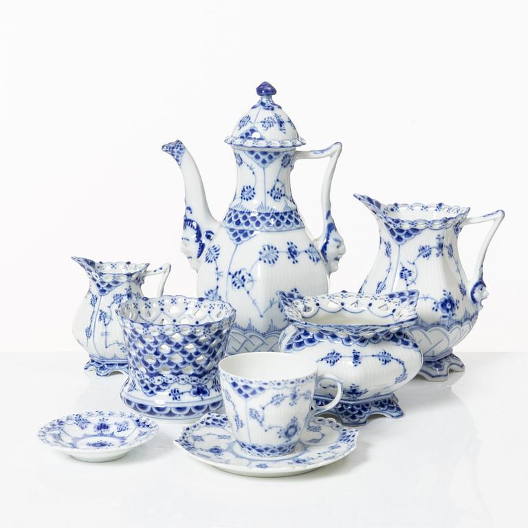 Royal Copenhagen, a 20-piece coffee service, 'Blue Fluted', Denmark.