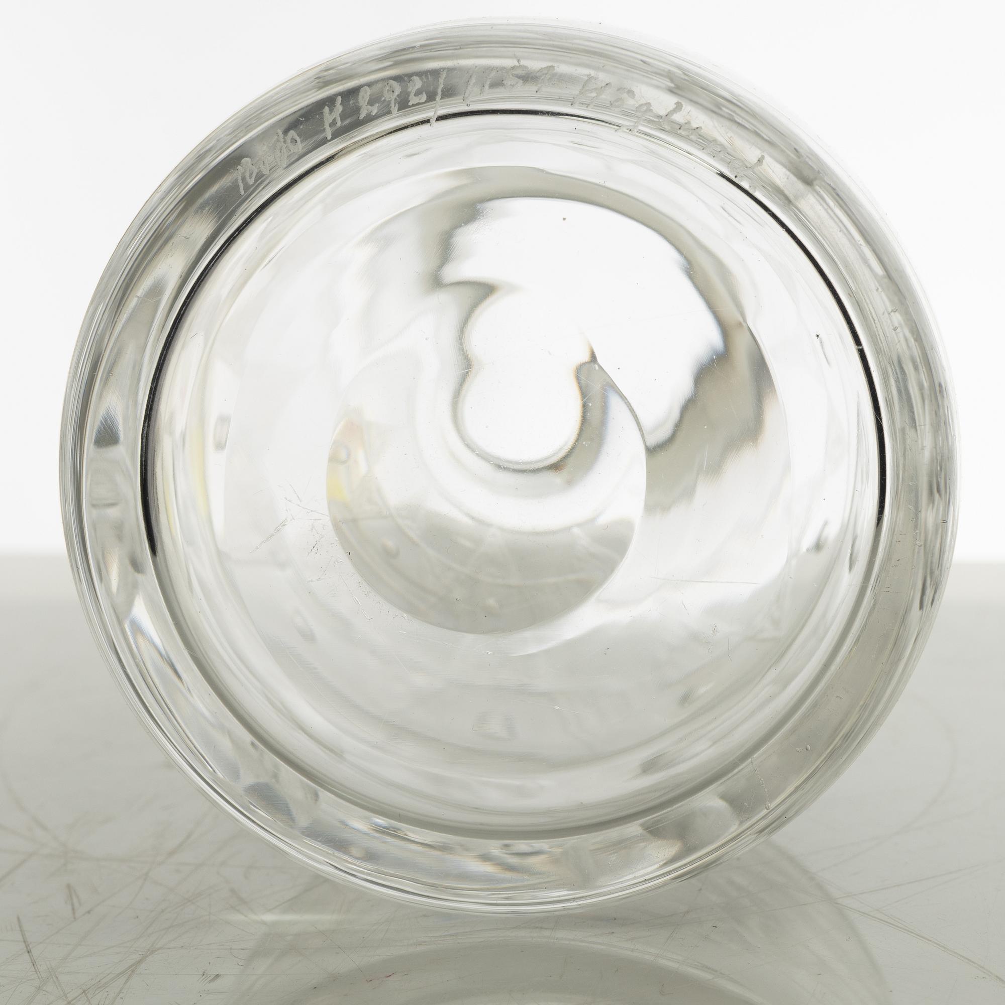 Erik Höglund, a glass vase, Boda Glasbruk Sweden 1950s.