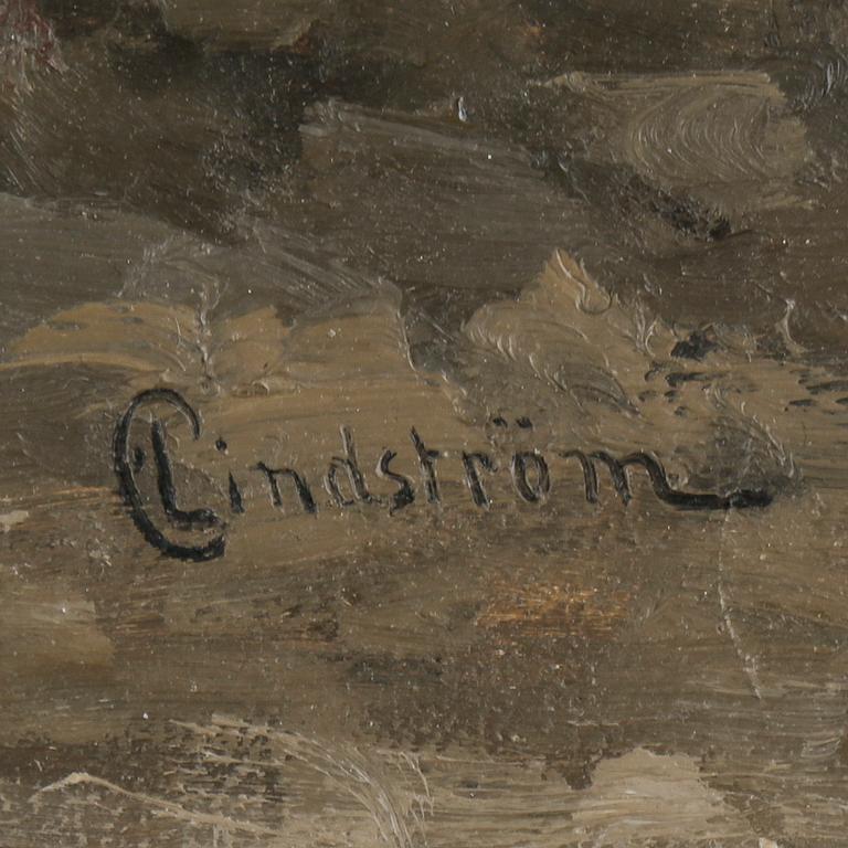 OKÄND KONSTNÄR, olja på duk, 1900-talets början. Signerad C Lindström.