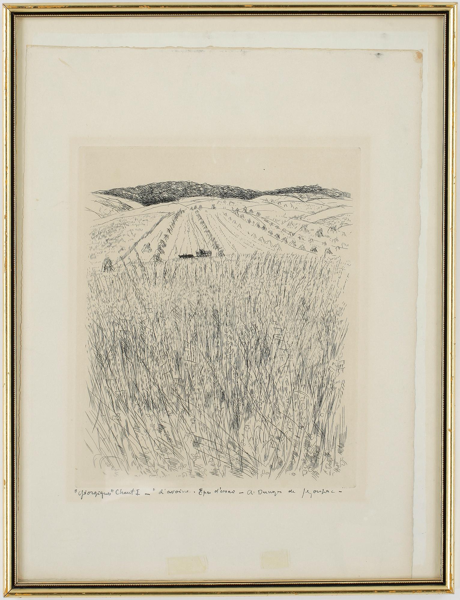 ANDRÉ DUNOYER DE SEGONZAC. Etsning, signerad.