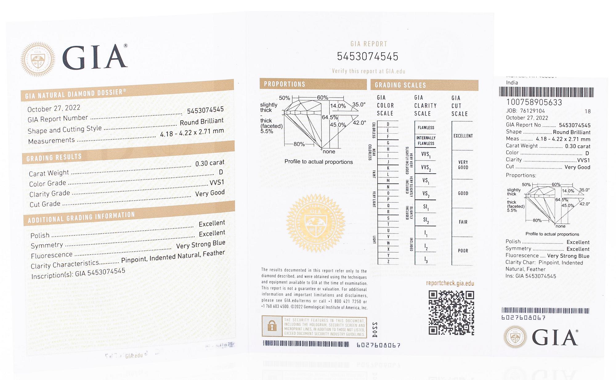 Örhängen, 14K guld med briljantslipade diamanter totalt ca 0.60 ct, med GIA dossier.