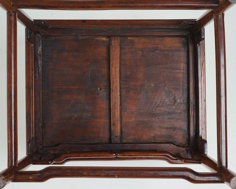 A hardwood and dreamstone armchair, presumably late Qing dynasty.