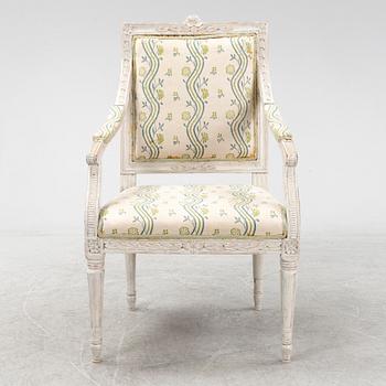 A Gustavian Armchair, late 18th century.