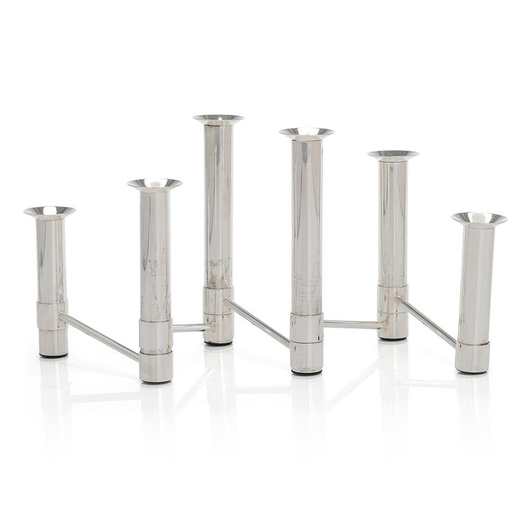 Tapio Wirkkala, a 'Nonstop' silver candelabrum, TW 432, numbered 74/90, for Kultakeskus, Hämeenlinna 2007.