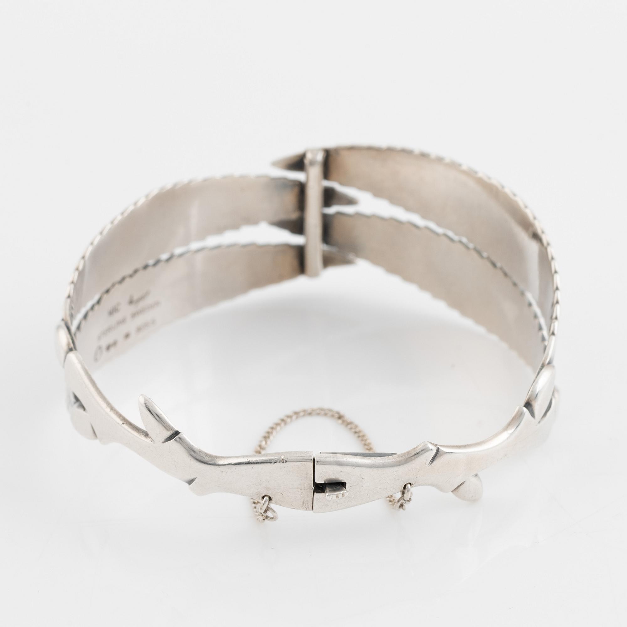 Gertrud Engel, for A Michelsen, silver leaf bangle.