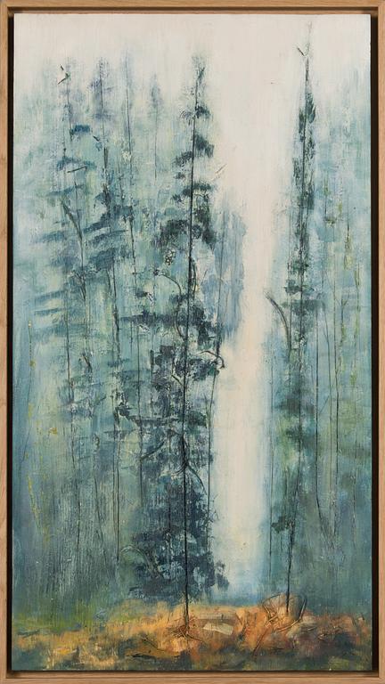 Marika Rosenius, acrylic and scratches on wood, signed.