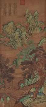 1023. A Chinese landscape painting, signed Wen Zhengming (1470-1559),