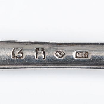 Olof H Bergström, gafflar, 6 st, silver, Uppsala 1815.