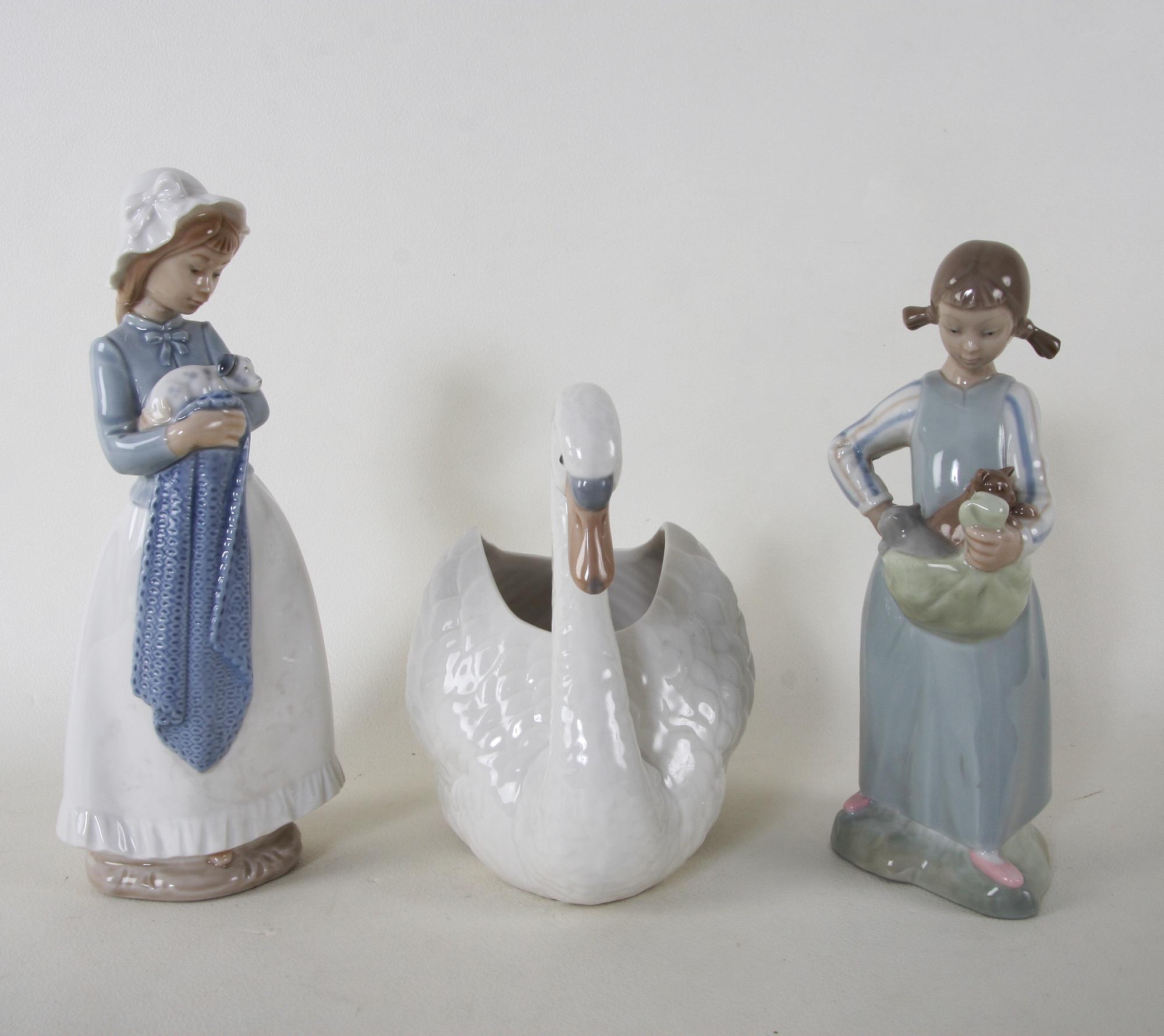 FIGURINER, 3 st, porslin, NAO, spanien.