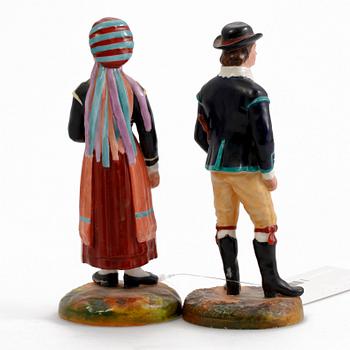 FIGURINER, ett par, porslin, Rörstrand tidigt 1900-tal.