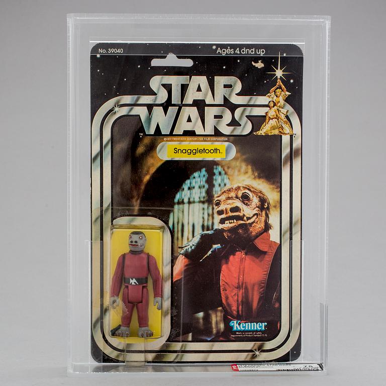 STAR WARS, Snaggletooth 21 back-A AFA75 Y-EX+/NM, Kenner 1979.