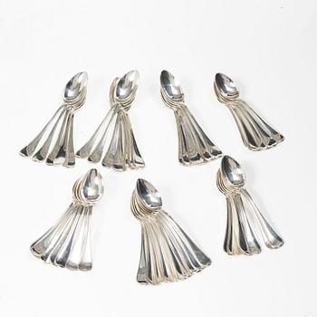 Tea and coffee spoons, 48 pieces, silver, "Svensk" model, including GAB, Stockholm, 1964.