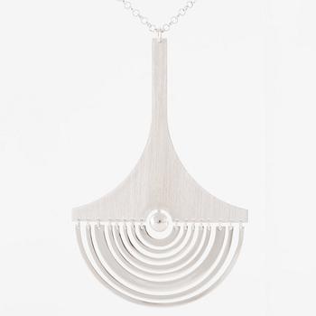 Tapio Wirkkala, pendant with chain "Moon Slice", sterling silver, for Kultakeskus.