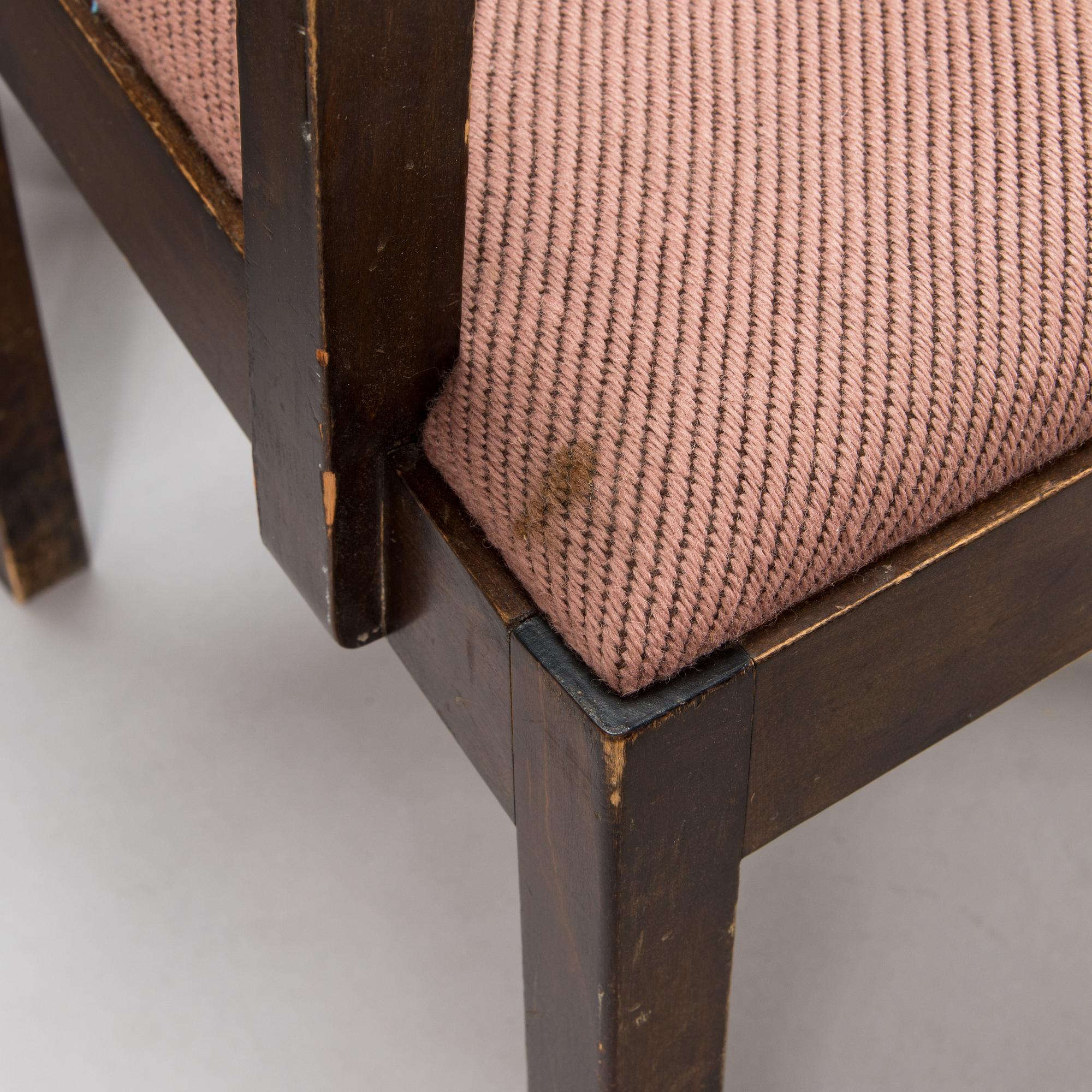 A set of six 1930's armchairs.