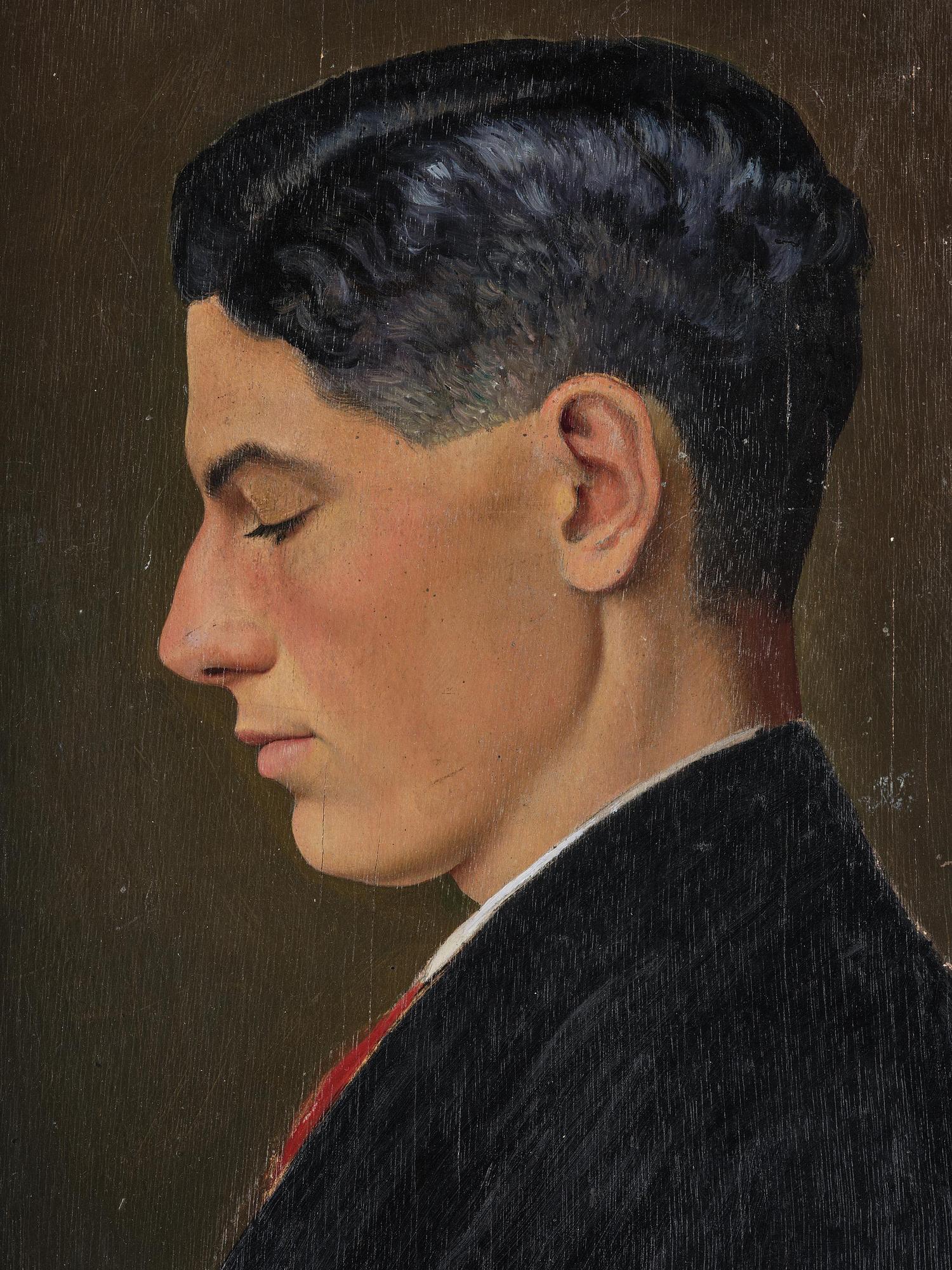 Owe Zerge, Portrait of a young man reading.