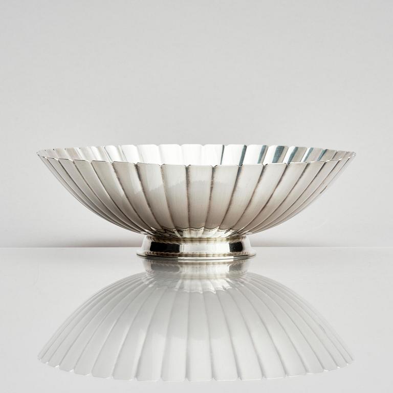 Georg Jensen, a sterling silver bowl, design no 856A, design Sigvard Bernadotte, Copenhagen 1945-77.