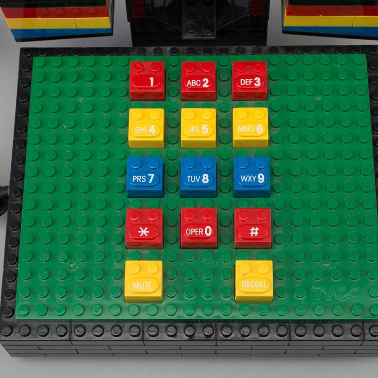 A 'Super Blocks' telephone from Tyco, 1988.