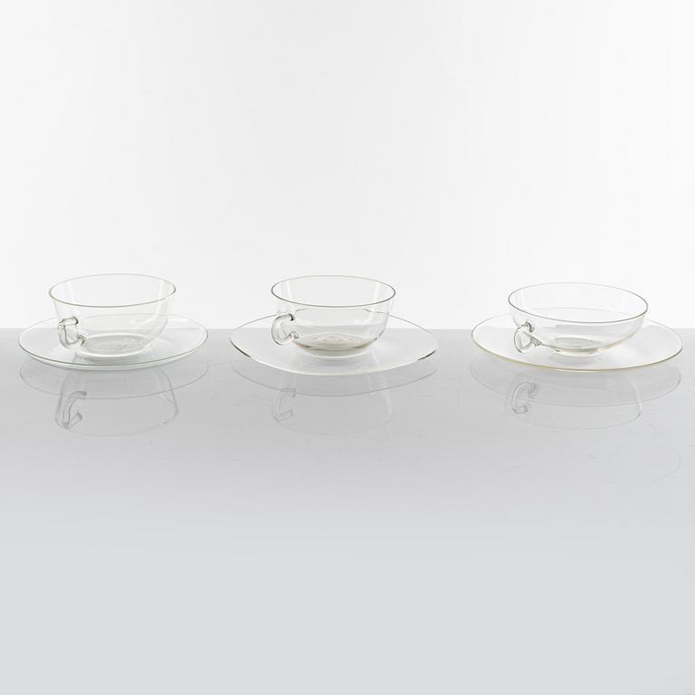 Wilhelm Wagenfeld, 159 glass service pieces, Jenaer Glaswerk, Schott & Gen, Germany.
